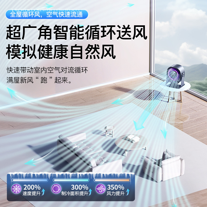 国境を越えた新しい冷凍デスクトップファン小型扇風機サイレントオフィスデスクトップ空気循環ファンポータブル|undefined