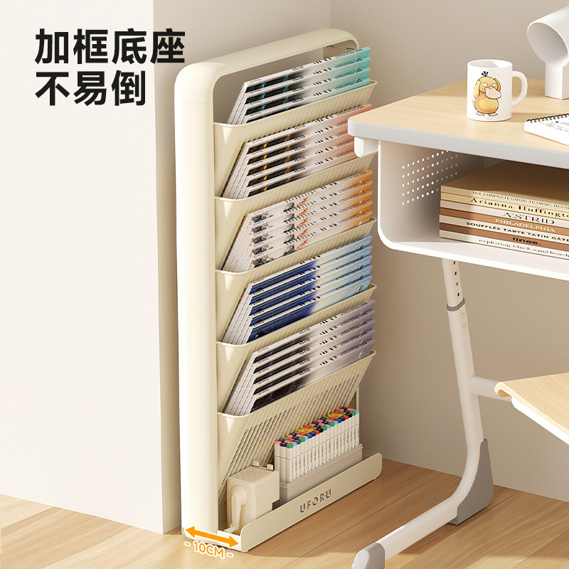 开学季落地书架学生书桌侧边书本收纳架教室多功能简易夹缝书立架|undefined