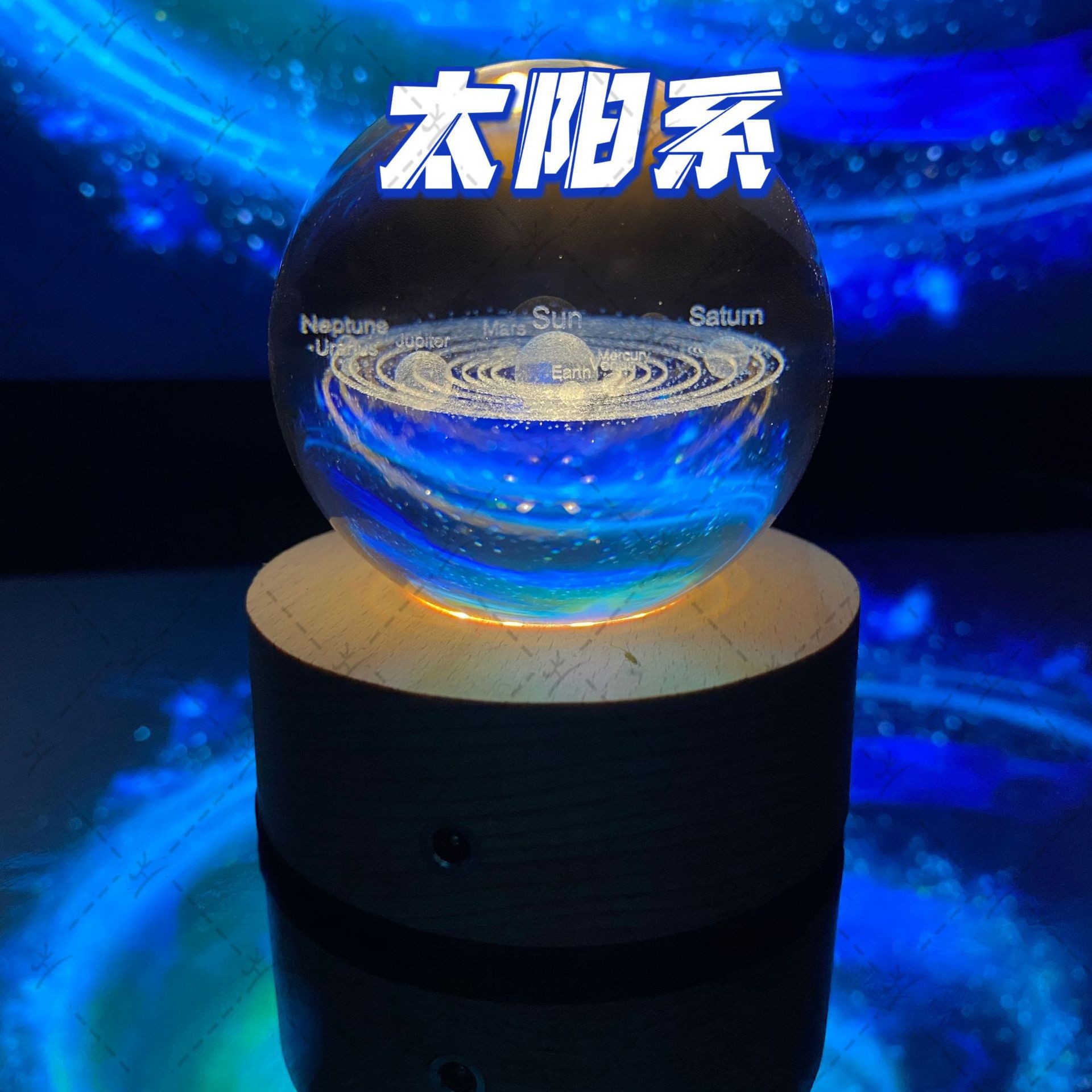 Creativo 3D Spaceman bola de cristal caja música base luminosa escritorio decoración del hogar pareja regalo cumpleaños será vendido