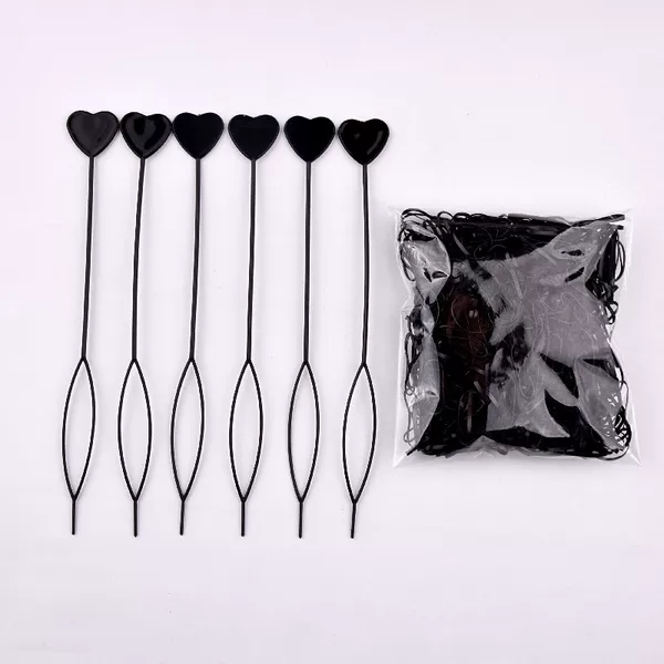 Cross-border spot manufacturers direct supply love hair pull pin magic hair pin hair stick hair tool black color