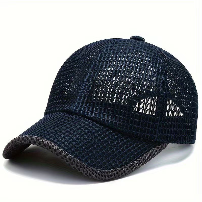 Mesh Baseball Cap For Men Breathable Summer Fishing Sun Protection_voghion.com