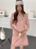 26ye047 lady pink knitted outerwear