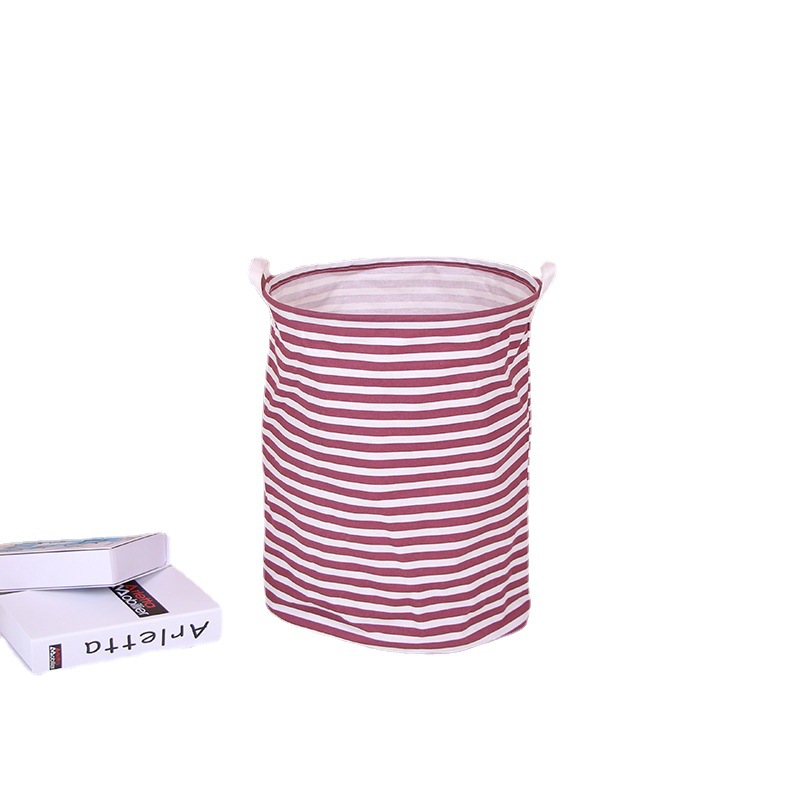 Patrón de rayas cesta de lavandería hogar ronda plegable cesta de almacenamiento grande