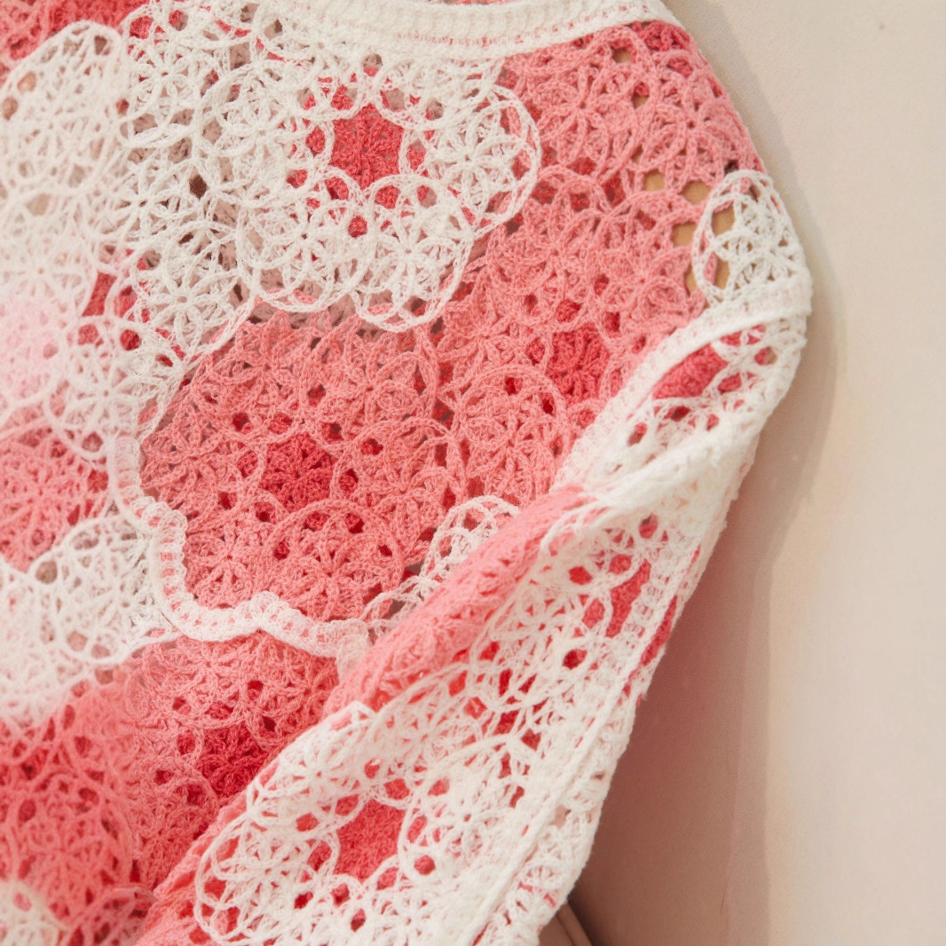 Autumn Embroidery Crochet Hollow Out Stitching Chiffon Long Sleeve Sun Protection