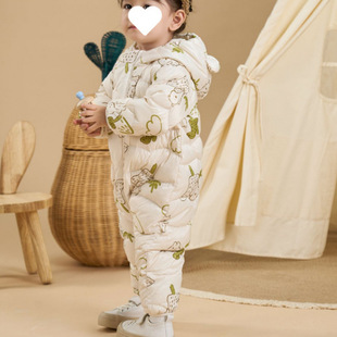 Children's Clothing Baby down Jacket Winter Baby Jumpsuit Boy Clothes 2025 New Girls Thickeneded Bodysuit Crawler Suit