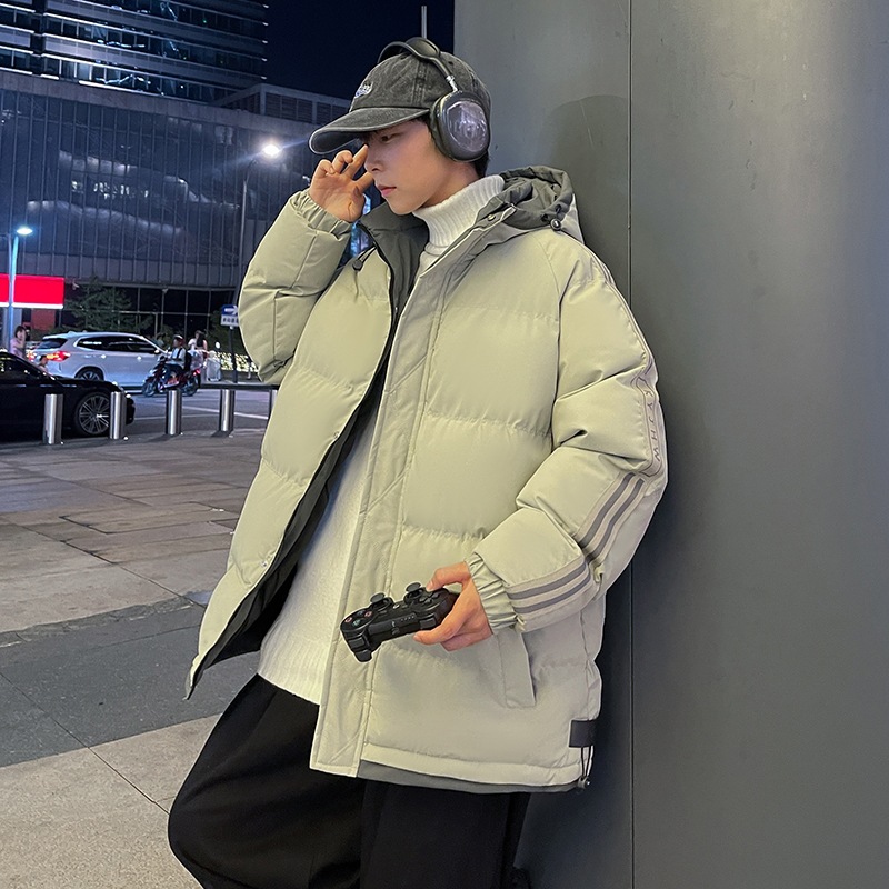Chaqueta Acolchada Con Capucha Unisex de Poliéster Térmica Engrosada para Invierno
