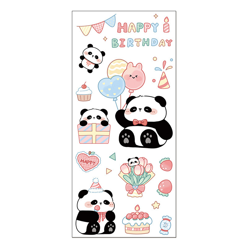 Animal de dibujos animados chica pegatinas PET transparente sin marcas a prueba de mar pegatinas de cuentas de mano adorable taza de agua decoración material pegatinas