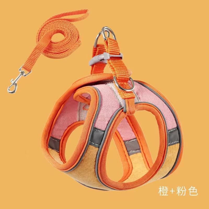 猫咪牵引绳可爱背心式胸背防挣脱幼猫魔术贴安全扣反光宠物遛猫绳|undefined