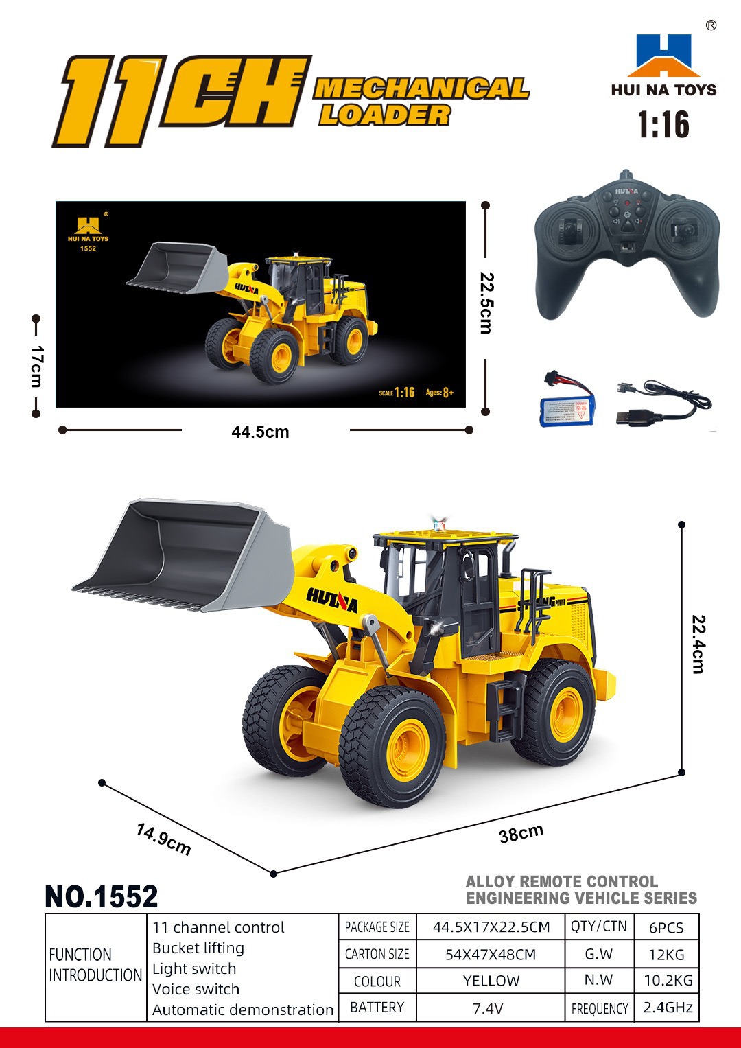 Suministro 1: 14 modelo de vehículo de ingeniería de aleación de control remoto simulación de excavadora camión de descarga mezclador juguetes para niños