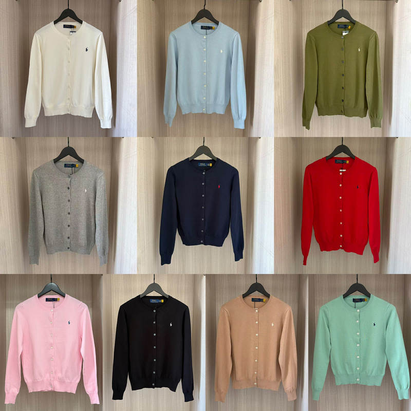 26 Autumn New Classic Round Neck Basic Polo Embroidered Pure Cotton Knit Cardigan Top Unisex 26 Autumn New Classic Round Neck Basic Polo Embroidered Pure Cotton Knit Cardigan Top Unisex