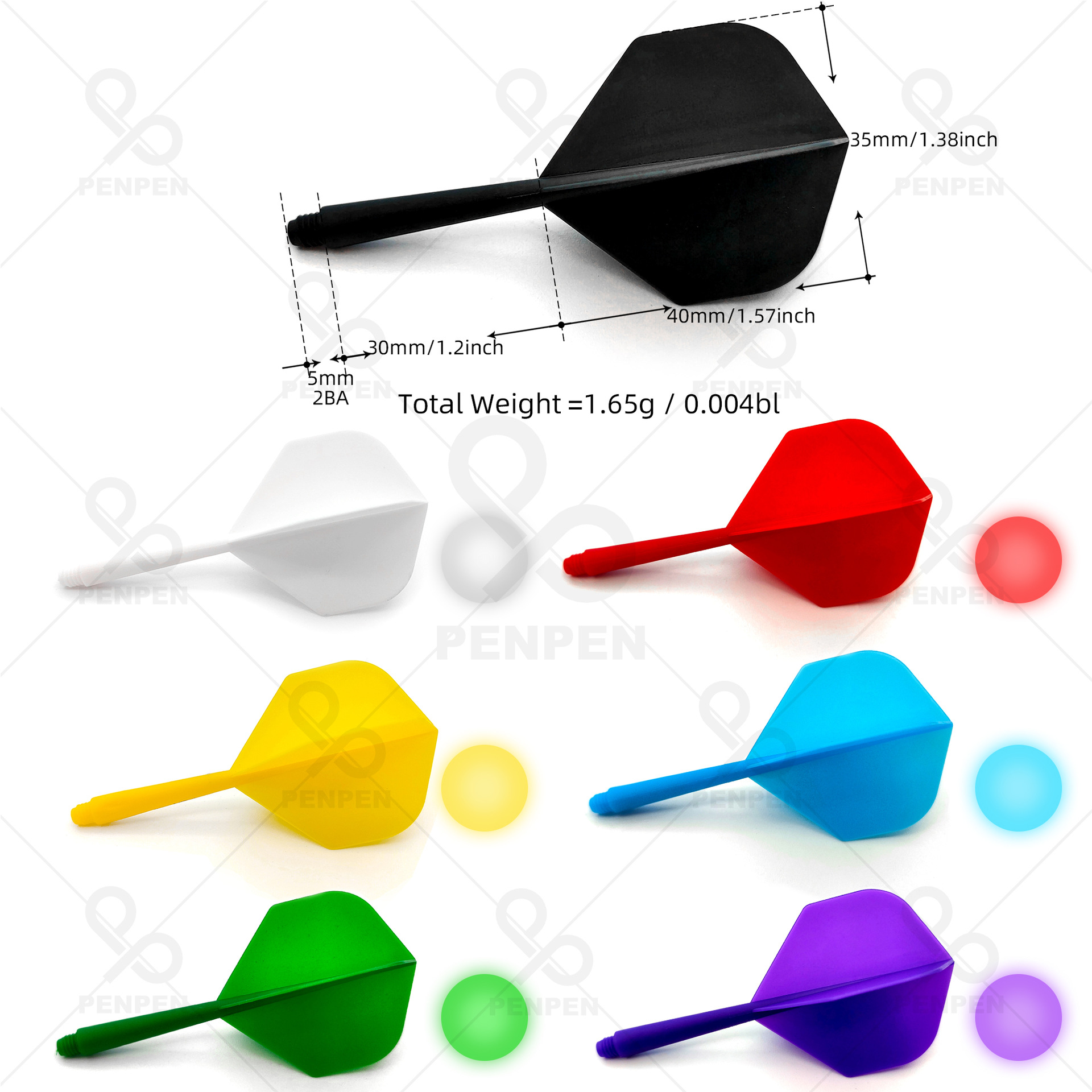 Aerosol PENPEN universal 2BA integrado dardo varilla de plástico dardo varilla accesorios de plástico dardo varilla LT02