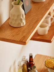 BB4C批發櫻桃木一字型置物架實木牆上隔板客廳臥室擱板電視牆書架