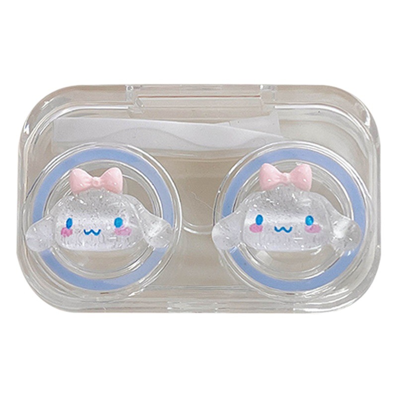 Caja de lentes de contacto portátil pequeño mini dibujos animados lindo ins chica corazón personalidad mate doble contacto caja de lentes de contacto