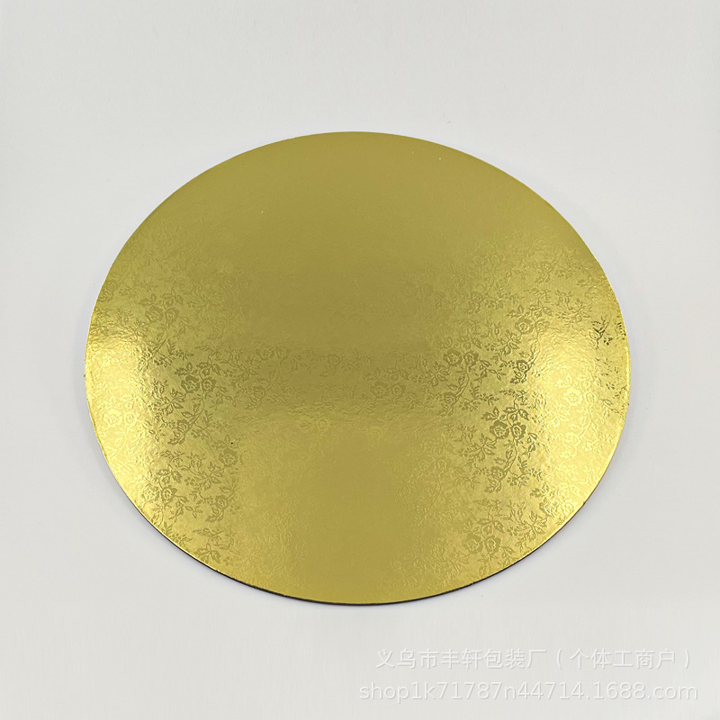 Transfronterizos exclusivos para la aprobación de productos desechables redondos dorados pastel de cumpleaños de papel placa base de pastel