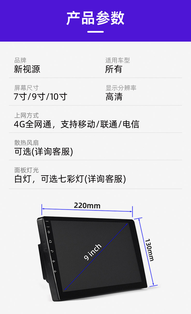 Cross-Border Supply 9inch 10inch Car Navigation Multi-Function Bluetooth Car Player 360 Panoramic Car Navigator