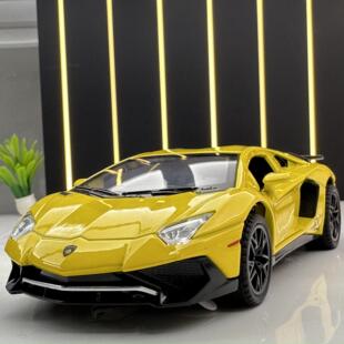 Jianyuan alloy car model 1: 32 Rambo LP740 electroplating sports car acousto-optic pull-back toy car music model ornaments
