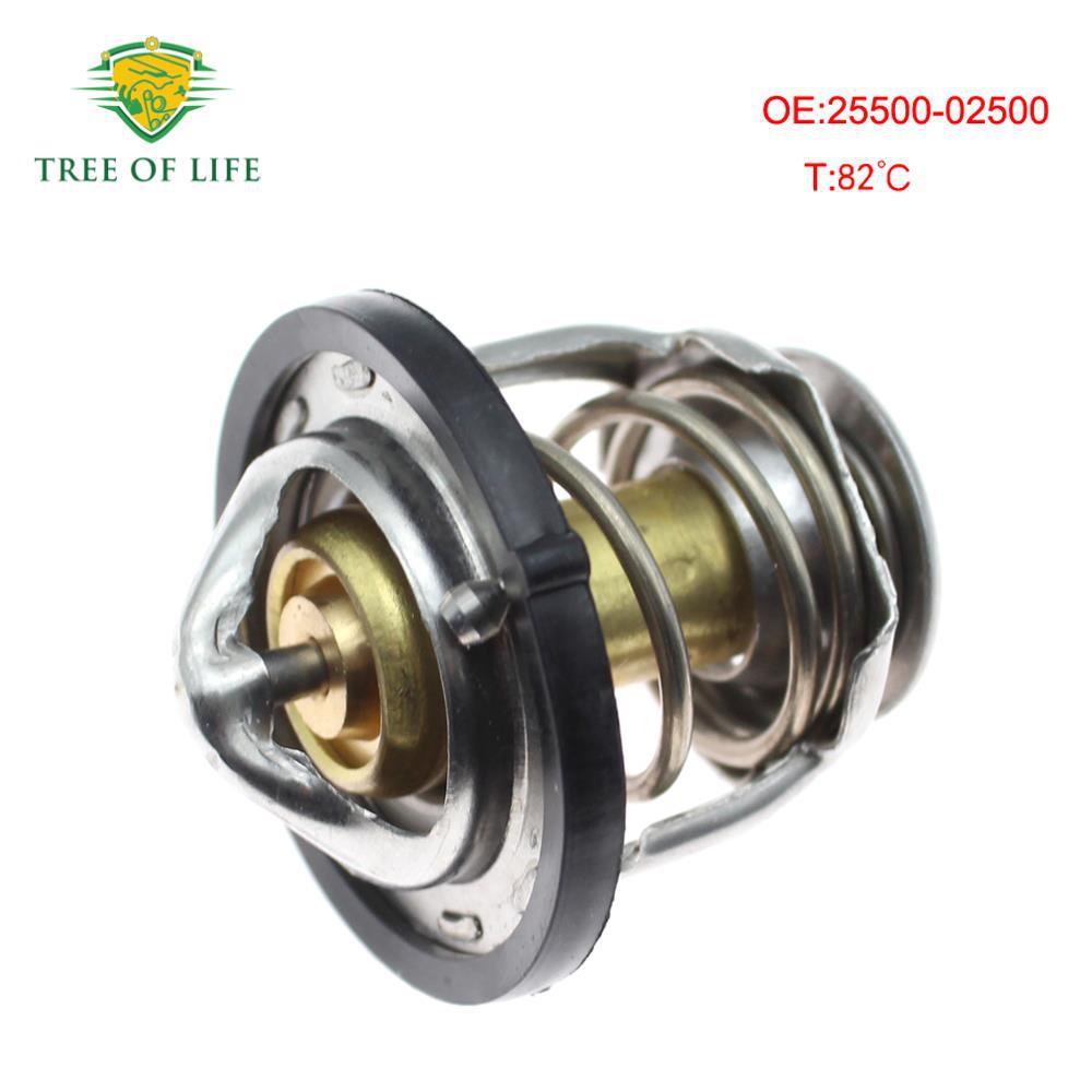 25500 - 02500 para el termostato de refrigerante del motor Hyundai Yasun Acceptable 82 °C image 1