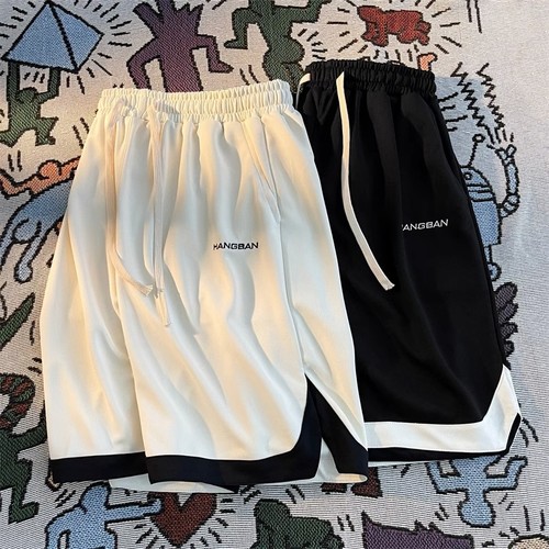 Embroidered Men's Streetwear High-Street Basketball Loose Youth Five-Pocket Shorts Summer Versatile Casual Shorts