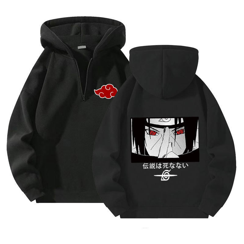 Cross-Border New Quarter Zipper Pullover Sweatshirt for Men and Women Casual Anime Naruto Zipper Sweatshirt