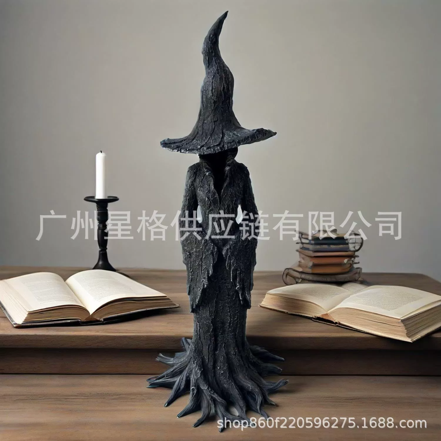 Cross-border Cracker Barrel Witch Statue Mysterious Witch Statue Decoration in Tree Root Robe