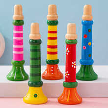 木制小喇叭儿童玩具彩色木质吹奏口哨乐器婴幼儿益智早教礼品喇叭