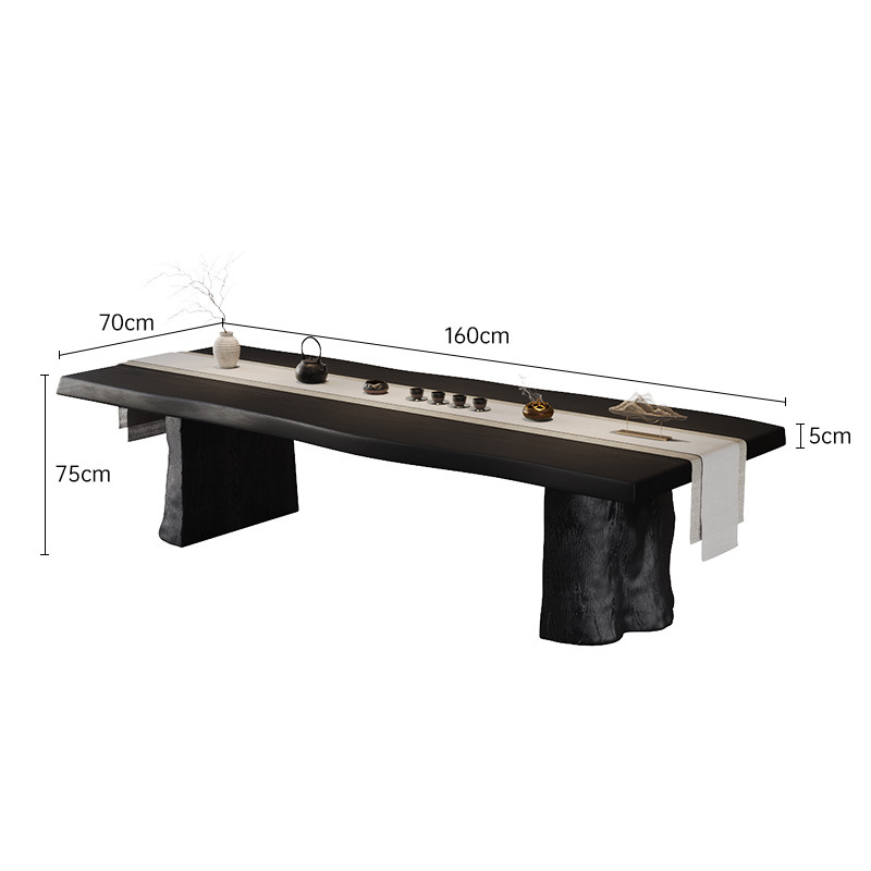 160*70*75*5cm 전체 보드 탄화 티 테이블