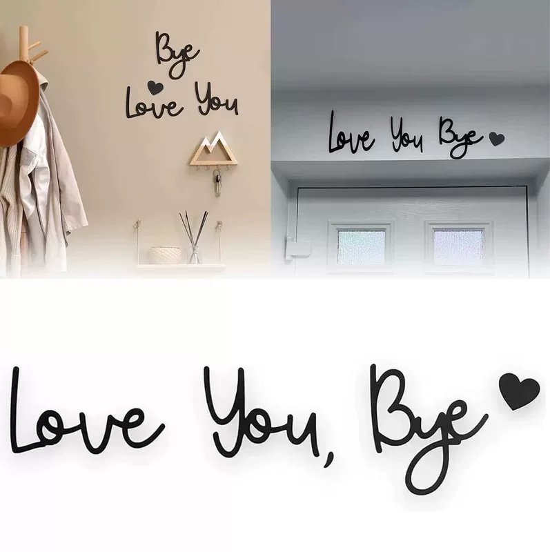 Деревянная вывеска для дома, наклейка на стену на фон буквы LOVE YOU BYE, популярные деревянные наклейки на стену для внешней торговли