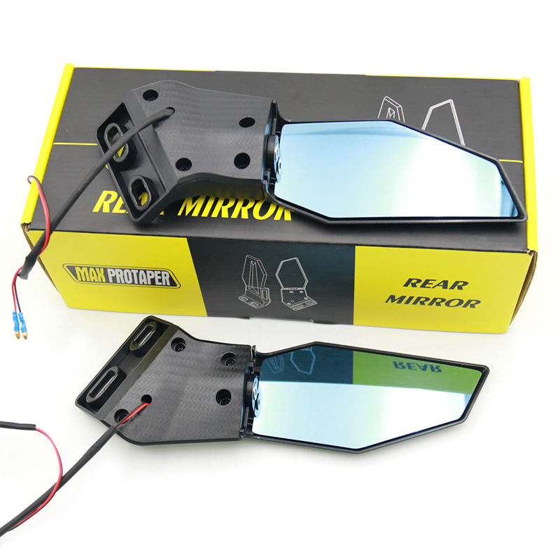Moxin motorcycle modified rearview mirror universal suitable for R25 NMAX NINJA sports car reflector with yellow light