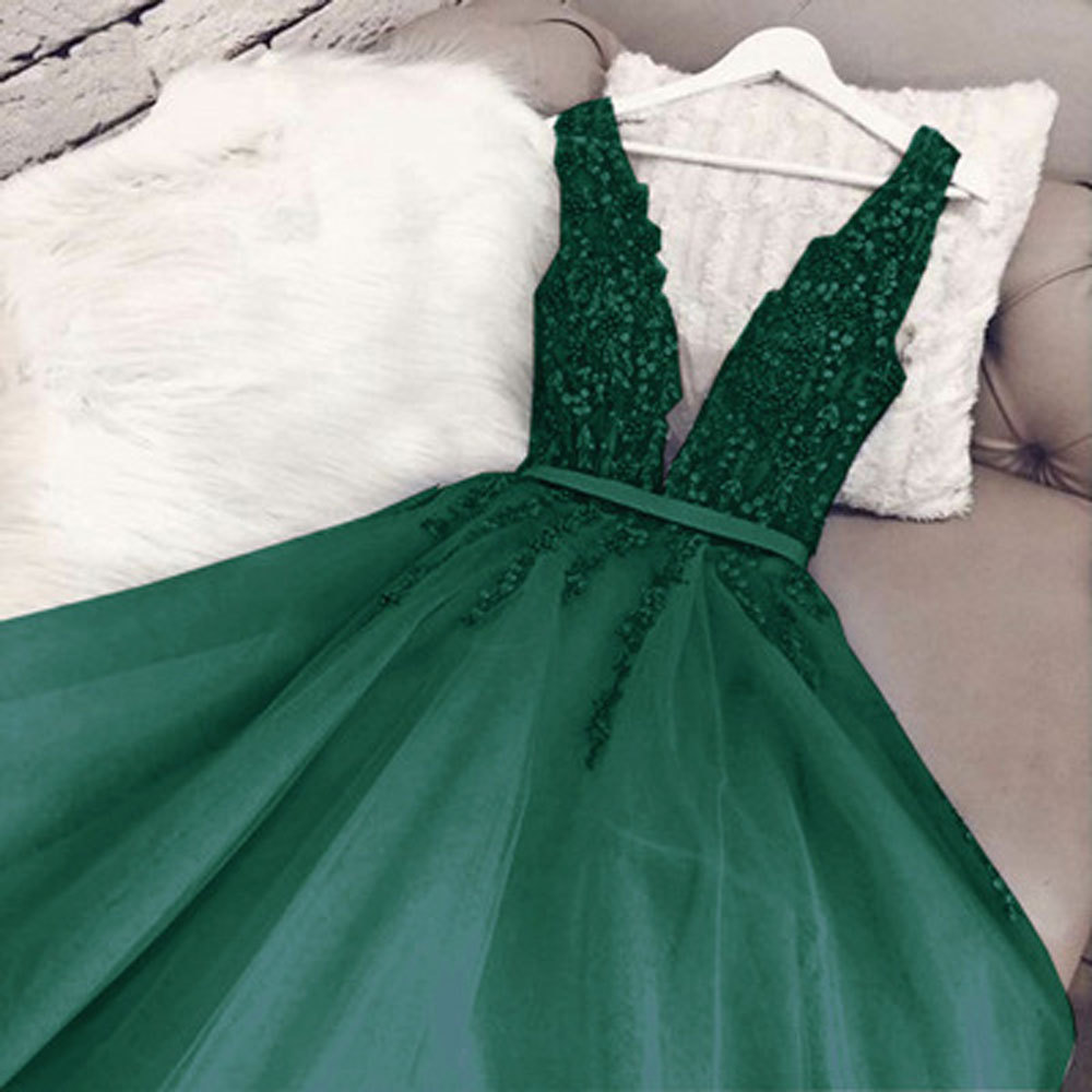 Comercio exterior europeo y americano Amazon AliExpress deseo nuevo profundo V pesado hecho a mano largo vestido de noche formal banquete