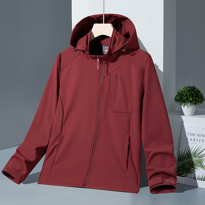 Spring and Autumn Outdoor Thin Jacket Coat Couple's Soft Shell Elastic Windbreaker Custom Logo Workwear Work Clothes Trendy