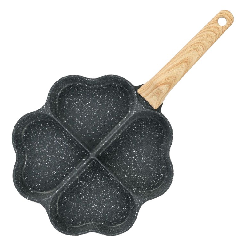 Cuatro agujeros amor desayuno olla huevo frito panqueque hamburguesa antiadherente pan filete olla aleación de aluminio universal transfronteriza al por mayor