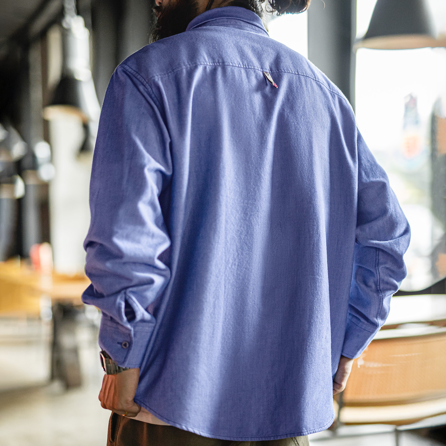 Blue cotton thin shirt