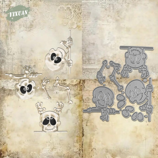 Halloween Series DIY Skull Set Handmade Paper Art Creative Embossing Knife Mold Etched Metal Carbon Steel Knife Mold