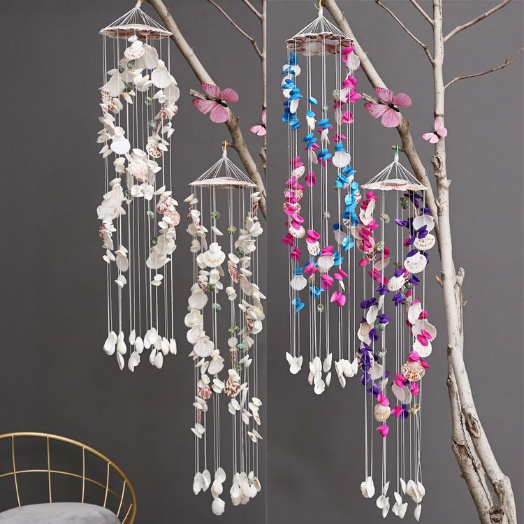 Wind Chime Japanese Style Double Dragon Shell Hanging Decoration_voghion.com