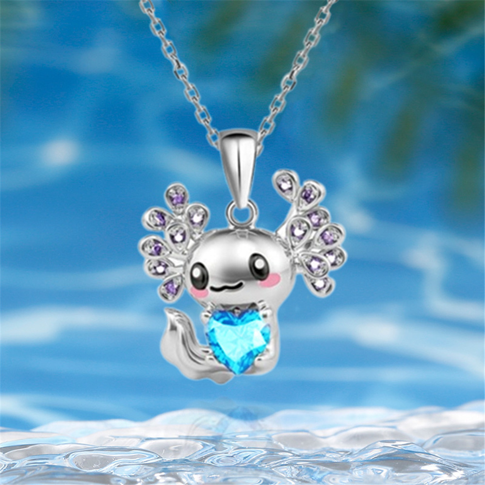 Pendant Necklace Classification Alloy Chain Material Cute Cartoon Heart Shape Zircon Alloy Cable Chain Pendant Necklaces Wholesale