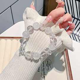 天然白水晶手链 白水晶随形招财手串小众设计款礼物饰品 手链水晶