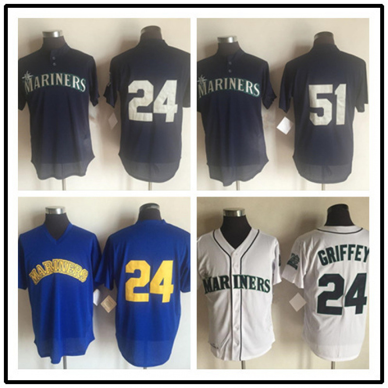 Vintage Seattle Mariners jersey, embroidered baseball jersey
