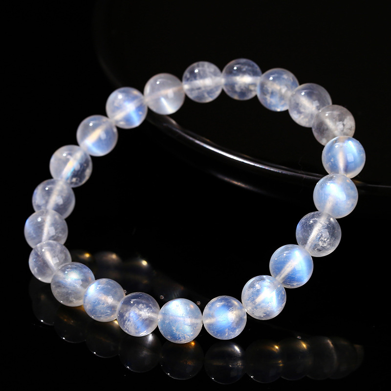 jingzhou jewelry natural blue moonstone bracelet fashion simple high sense girls single ring round beads bracelet wholesale
