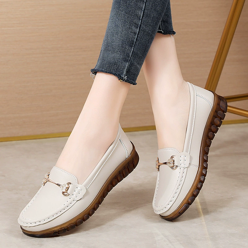 Весна 202, новый стиль, шапочки из воловьей кожи для людей среднего и пожилого возраста, туфли без шнуровки на плоской подошве, повседневная нескользящая обувь для беременных