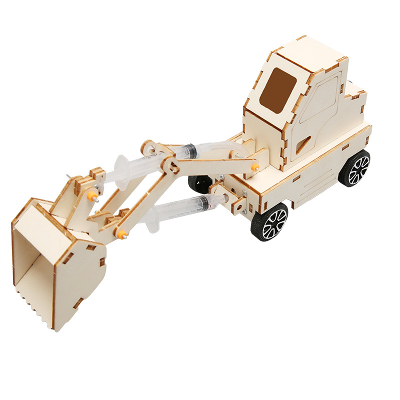 Tecnología pequeña producción cargador hidráulico hecho a mano diy experimento de ciencia para niños enseñanza juguetes material físico paquete al por mayor