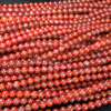 Organic red rosary with round beads, bracelet, 9mm, 108 beads