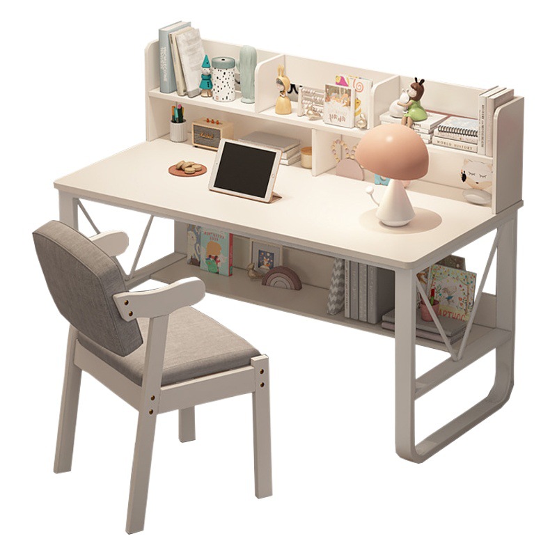 Escritorio estantería computadora integrada mesa de oficina chica dormitorio casa simple escuela primaria y secundaria estudiante escritura mesa de estudio y silla