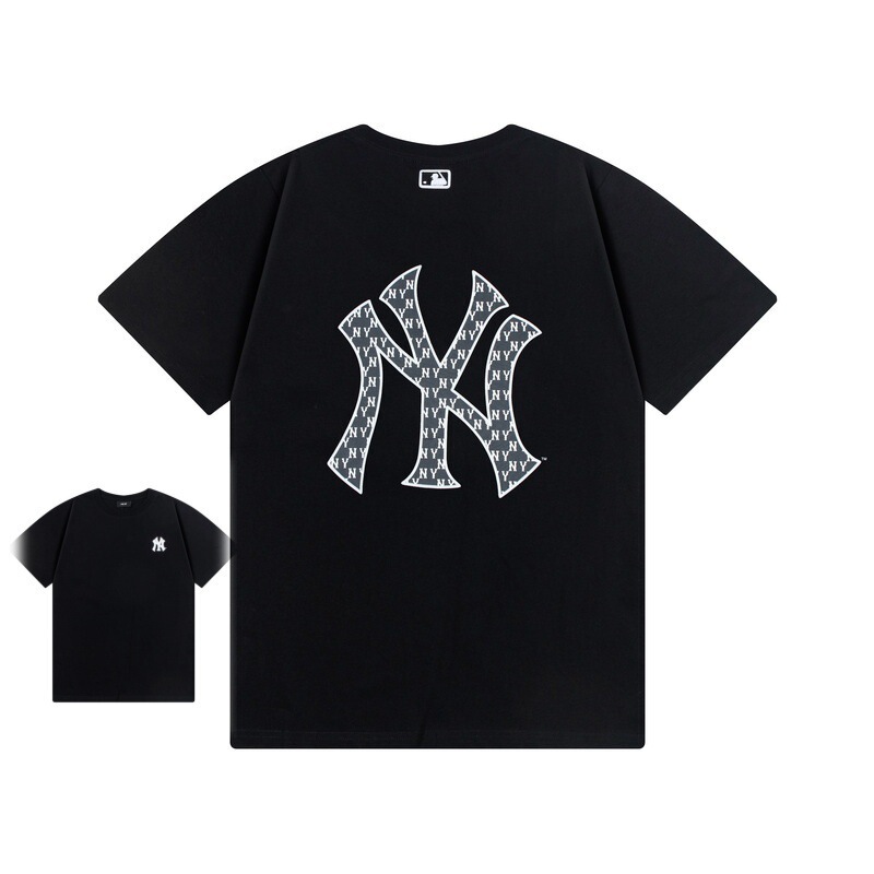クロスボーダー MLB&NY ベーシックプリント高品質レディース T メンズ半袖コレクション共同ブランドの純綿通気性ボトリングシャツ|undefined