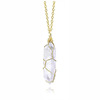 Organic pendant, agate white crystal, metal necklace, Amazon, wholesale