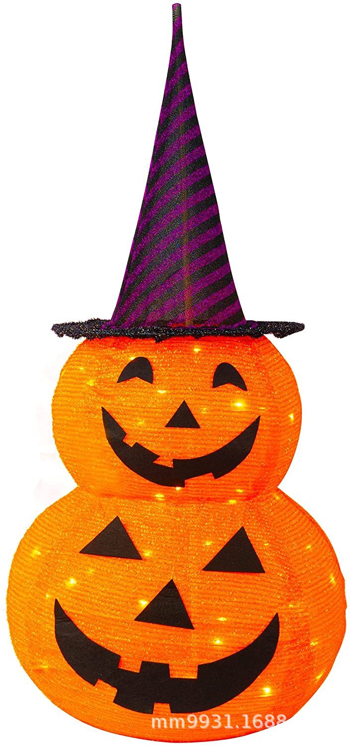 50灯3フィートハロウィーンカボチャ折り畳み提灯上昇縮み布halloween室内小貨物倉包装