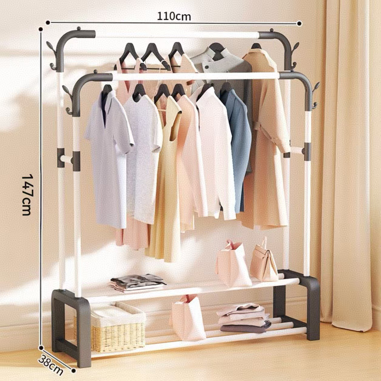 더블 레이어 더블 폴 화이트 110