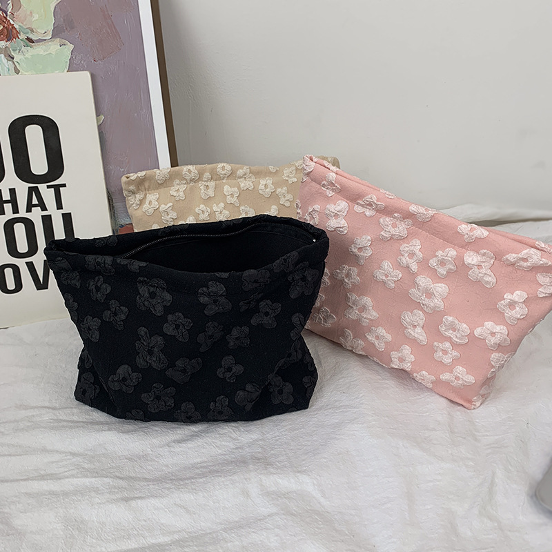 Bolsa de cosméticos bolsa de almacenamiento de flores de alta calidad portátil de gran capacidad para mujeres Internet celebridad ins estilo bolsa de almacenamiento bolsa de lavado