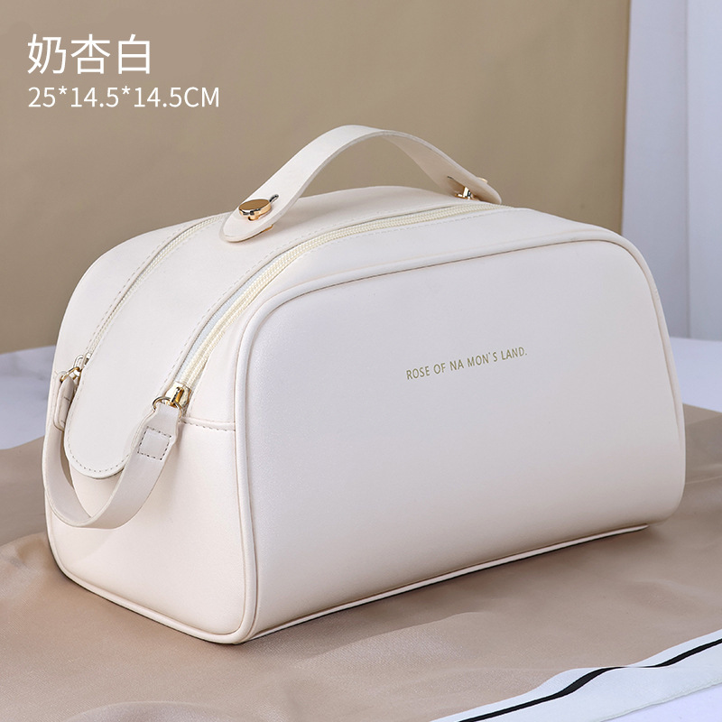 Pu枕ポーチ高颜値ダブルジッパーポータブル大容量旅行用品洗面収納バッグ卸売|undefined