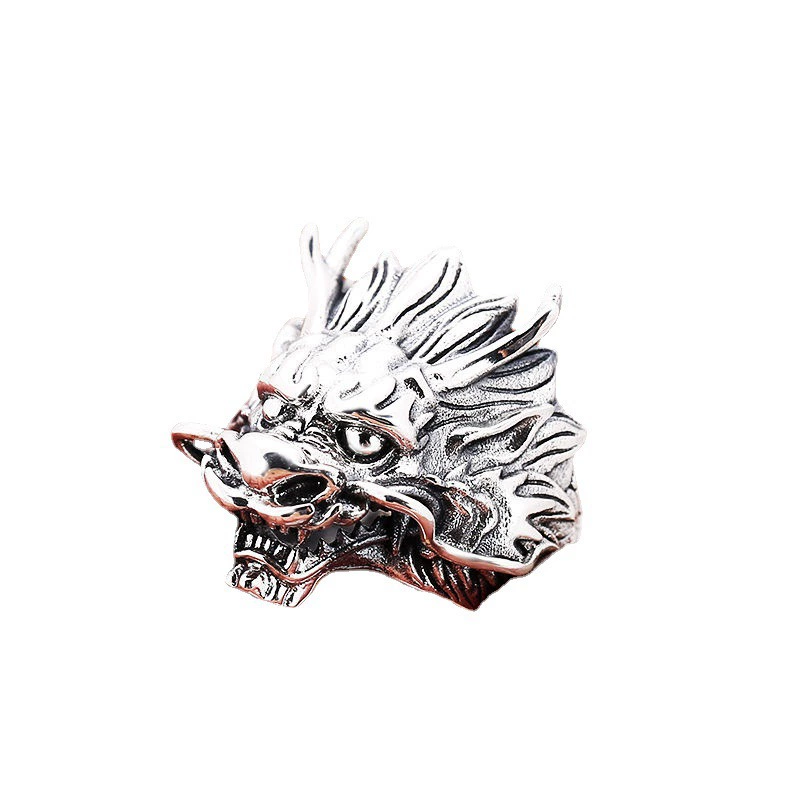 Мужское кольцо Thai Yin Retro Twelve Zozhu Driven Tide с персональным властным драконом King Open Dragon, оптовая продажа с завода