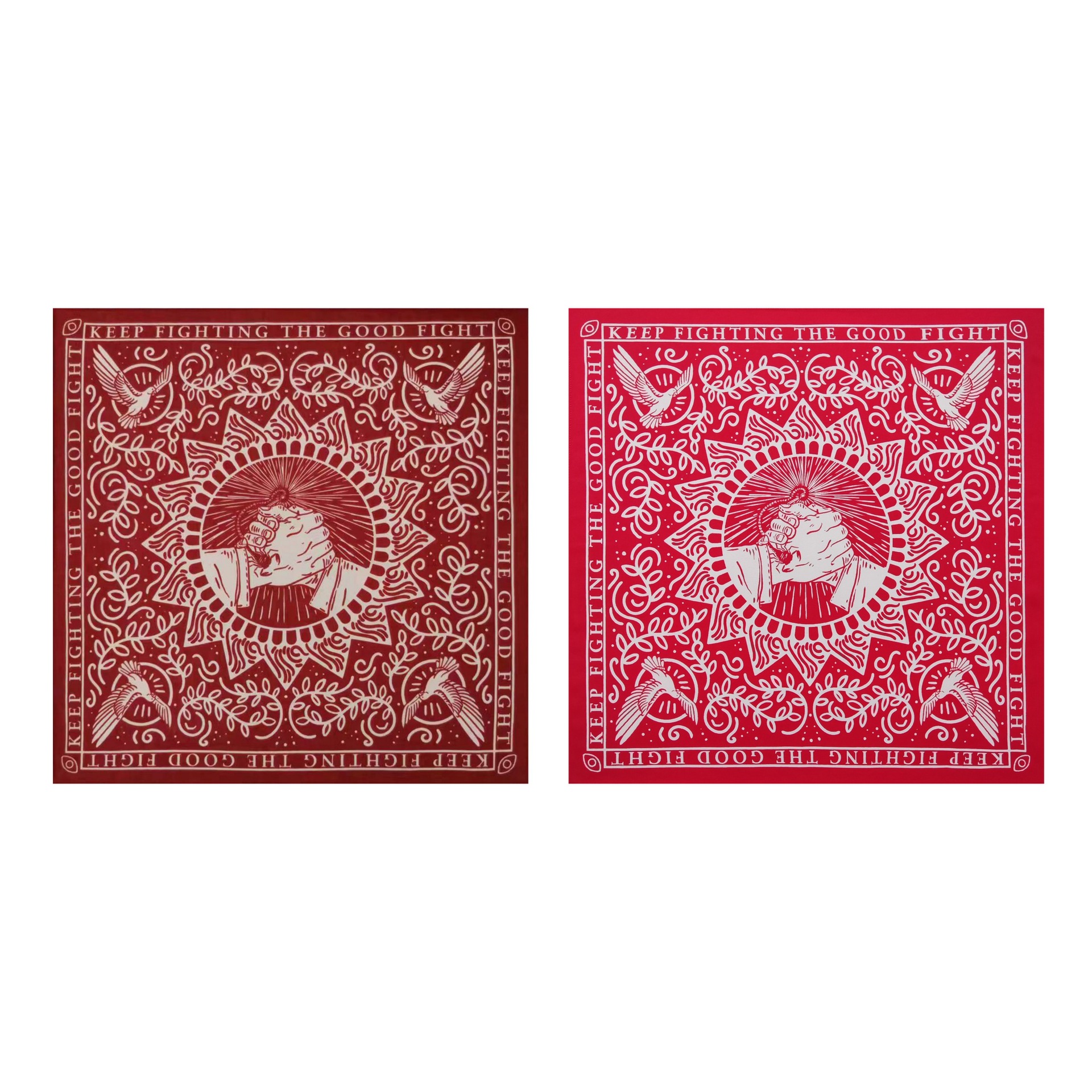 Factory Direct Delivery Pure Cotton 55X55Cm Handshake Print Square Scarf Casual Hip-Hop Street Dance Cycling Decorative Headscarf Face Towel